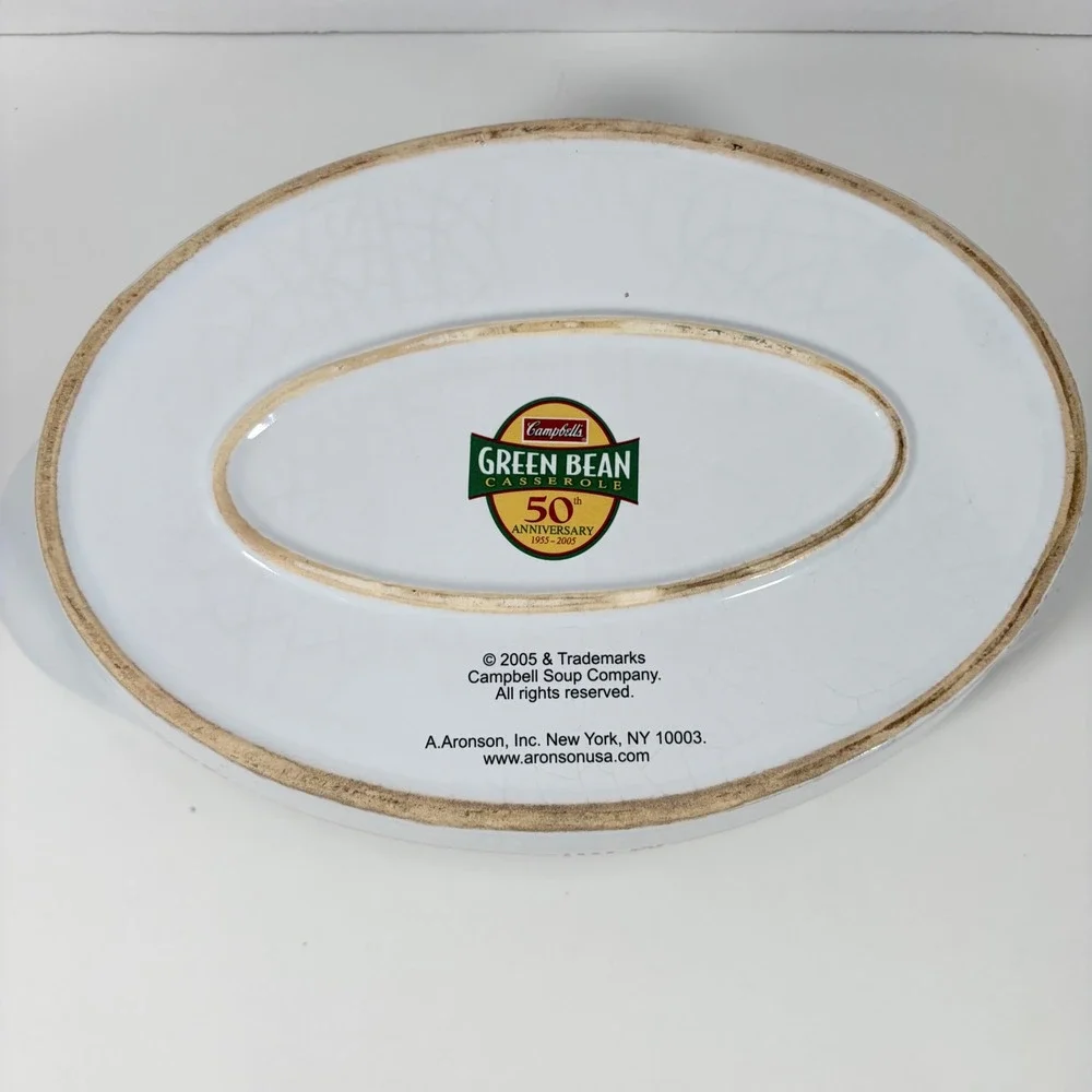 Campbells Green Bean Casserole 50th Anniversary Dish Oval Baker Recipe 2005